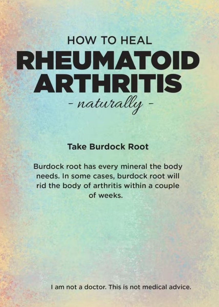 FredsFarm247's tweet photo. How to heal Rheumatoid Arthritis naturally.👇🏽

Burdock Root: https://t.co/zD6nDSIuJ3 https://t.co/XlSCgyhrZJ