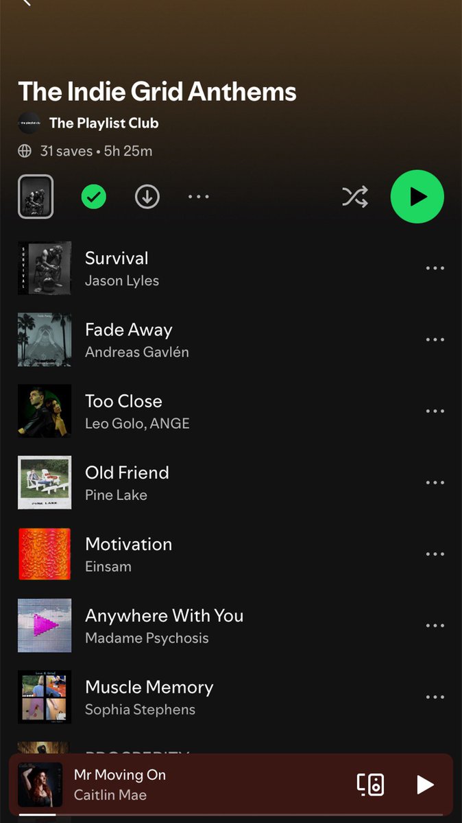 Getting added to these <a href="/Spotify/">Spotify</a> playlists  is awesome!! Whoops whoop 🎶🎶❤️❤️🙏🏻 #MrMovingOn #caitlinmae #borntoperform