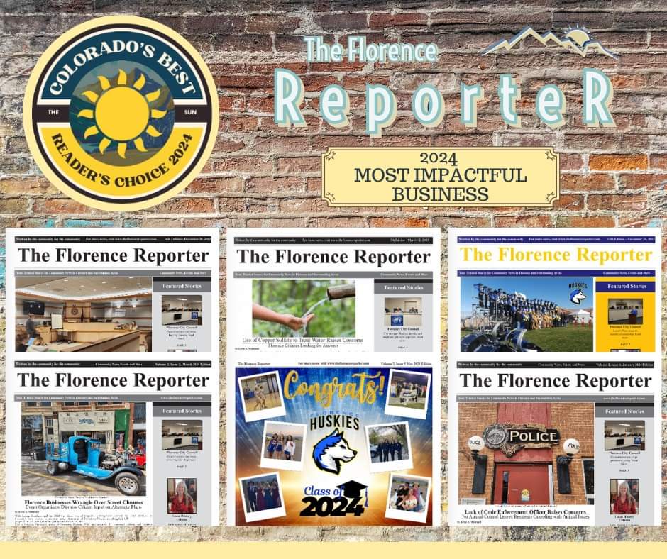 I recently learned that The Florence Reporter is being recognized as the Most Impactful Business for Southwest Colorado as part of the Colorado Sun's Best of 2024. Thank you to everyone who voted and for the continued support!