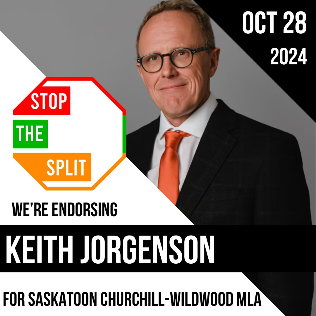 🟠We’re endorsing Keith Jorgenson of the <a href="/Sask_NDP/">Saskatchewan New Democrats</a> for Saskatoon Churchill-Wildwood to #UniteTheVote and #StopTheSplit on October 28!

Keith is best positioned to defeat Scott Moe’s candidate and will fight for #SaskatoonChurchillWildwood.

#cdnpoli #skpoli #MoeMustGo