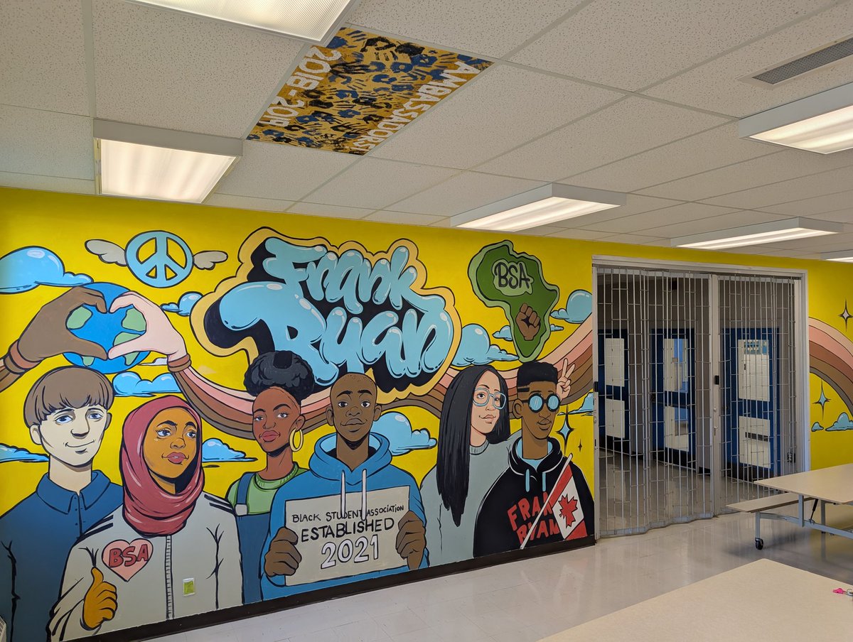 Frank Ryan cafeteria has a beautiful new mural! Thanks to the collaboration between BSA students and talented artist <a href="/jimmy__baptiste/">jimmy__baptiste</a>