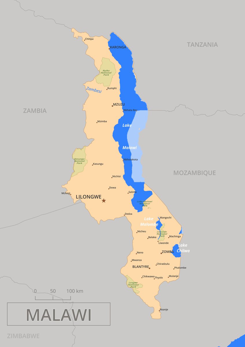 Malawi, "the warm heart of Africa"  #RLT #week4124 #weeklymapchallenge #unesemaineunecarte #lmv_weeklymap #QGIS #Malawi