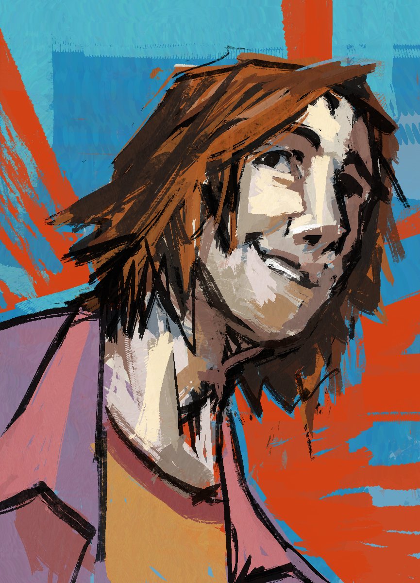 Kretesen's tweet photo. #Mouthwashing but i tried to recreate Disco Elysium's style wee woo (1/2) https://t.co/r1CRkLv3qf