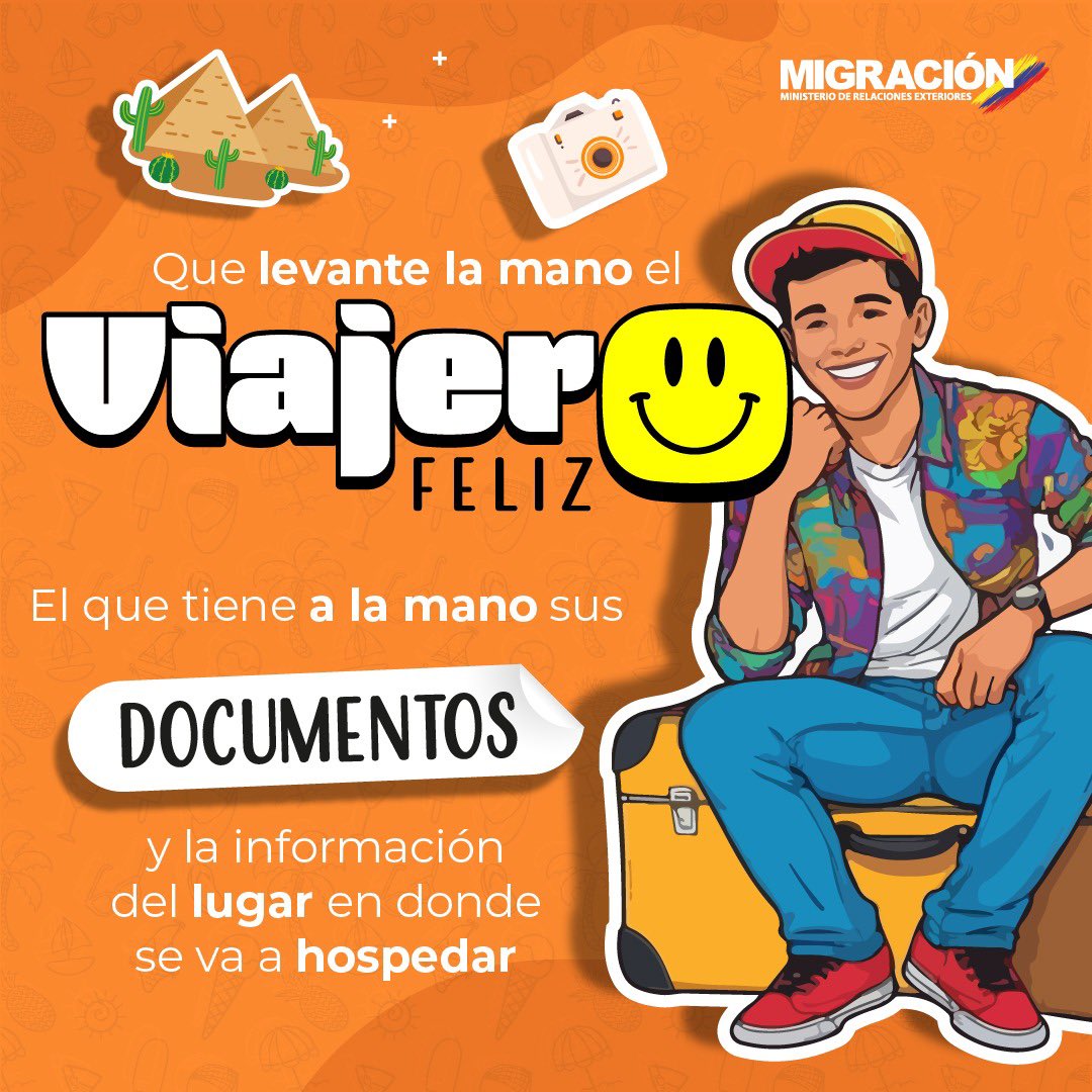 MigracionCol's tweet photo. Este fin de semana tendremos alto flujo de viajeros en nuestros aeropuertos, si entras o sales del país, ten presente:

✅ Llega 3 horas antes de tu vuelo
✅ Agiliza el proceso migratorio con #CheckMig 
✅ Ten a la mano tus documentos y la información del lugar de hospedaje https://t.co/3g8wI1Awld