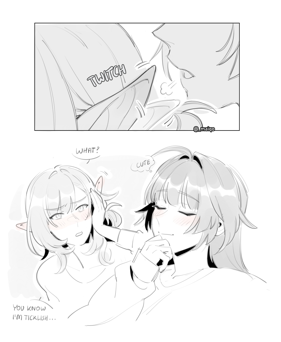_maiqo's tweet photo. horns this horns that it's time for the elf ears!!!!!!! https://t.co/6GhxA2BI6o