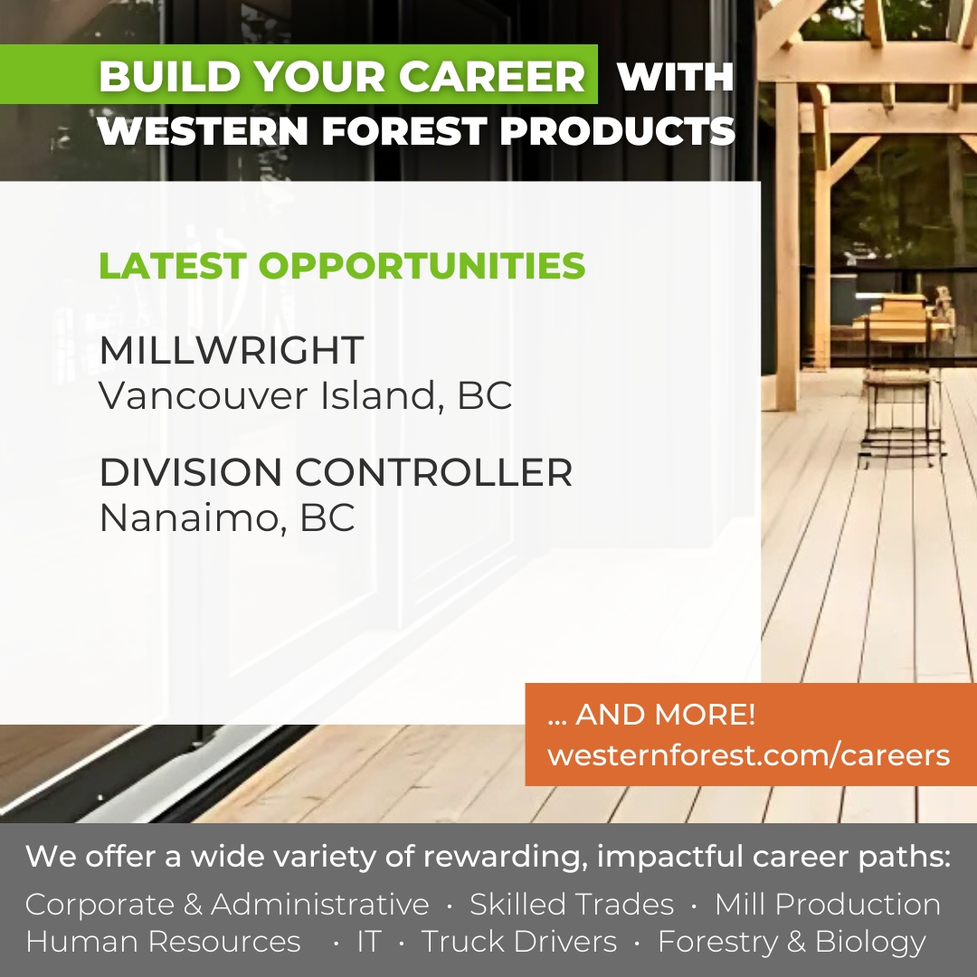 WFPCompany's tweet image. Visit our online career centre to apply now: westernforest.com/careers

#hiring #careeralert #millwright #skilledtrades #nanaimojobs #vancouverisland