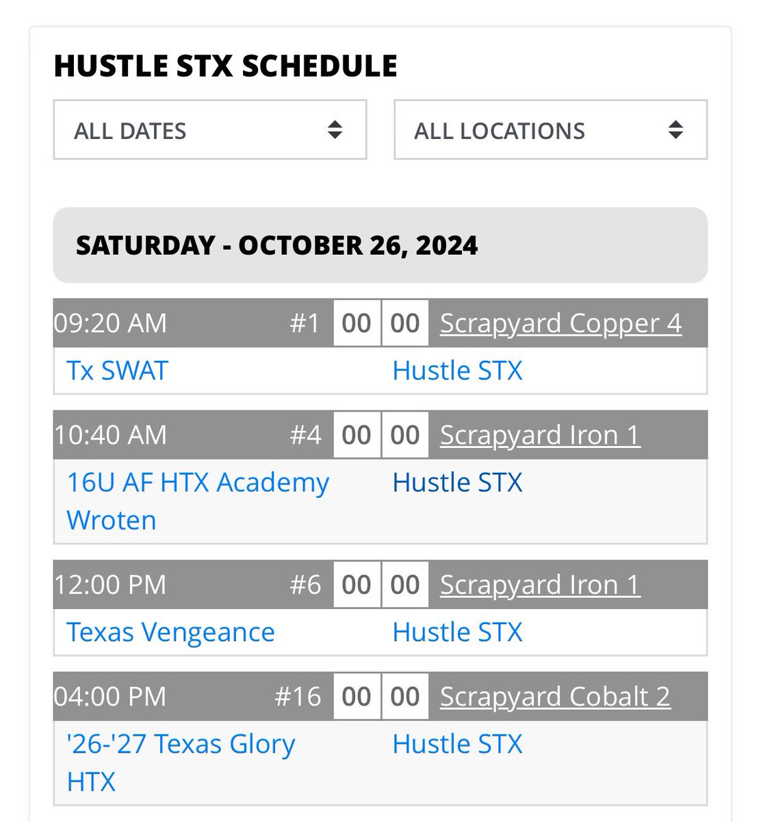 Exciting times tomorrow! Haven’t been to the fields at Scrap Yard Sports in a while!  Our team is dipping into 16U. Hustle never quit! Hope to see you there!