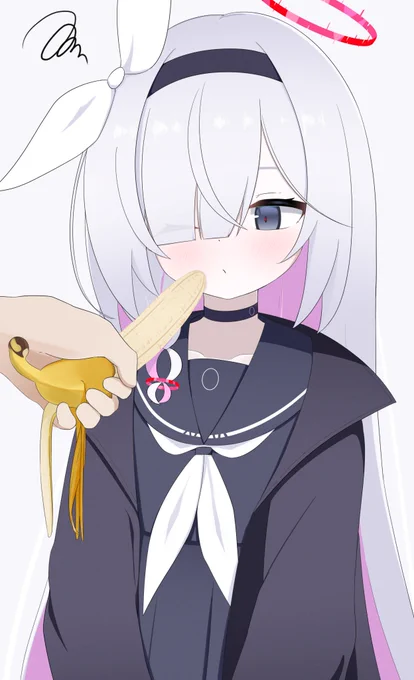 プラナちゃん、バナナだよ 遠慮せず食べて #ブルアカ #ブルーアーカイブ