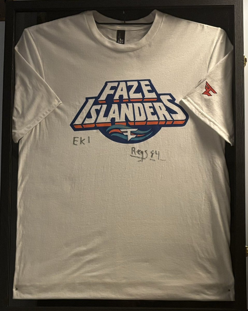 I finally decided to frame the shirt signed by two EA Sports NHL Gaming Champions.  #eanhl