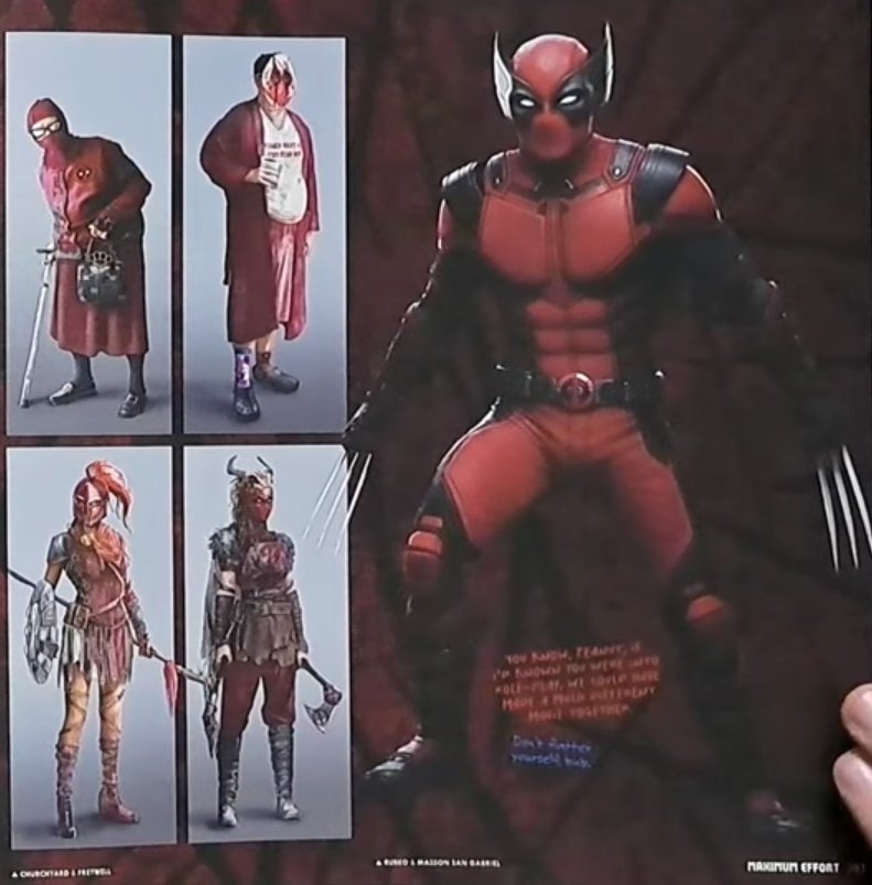 QuidVacuo's tweet photo. ¡Variantes descartadas de Deadpool en 'DEADPOOL AND WOLVERINE'!

Via @theartbookguy https://t.co/EBLZxuUxgV