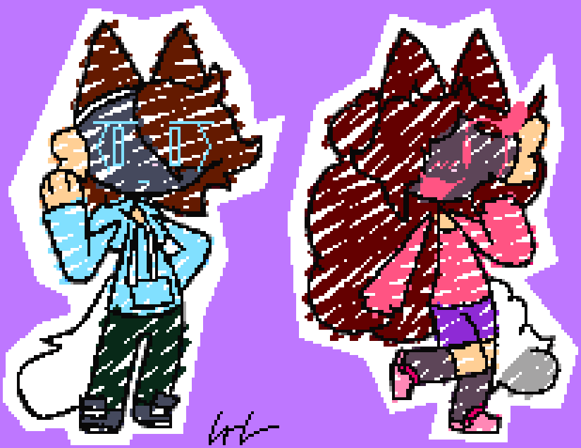 here be: The Ripepan Duo!! <a href="/Ripepan/">Ripepan</a> #RakugakiShowtime #LNLArt