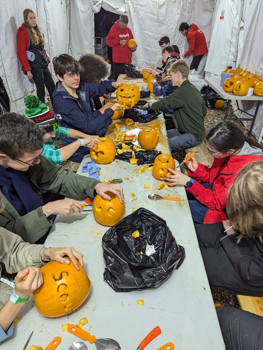 Our Patrol Leaders &amp; APLs have been enjoying Pumpkin carving, the scary maze and carnival rides on the first night of <a href="/ScarefestUK/">Scarefest</a>!