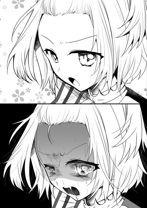 同じ構図で表情だけ違うの好き 