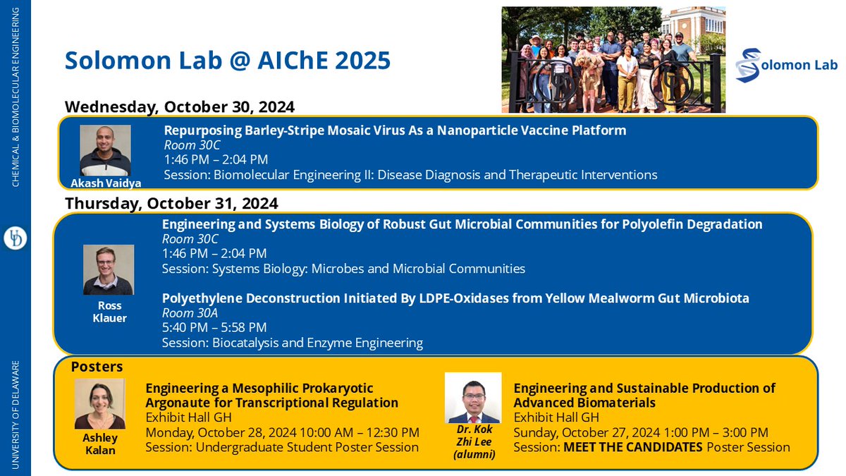 Kevin Solomon (drksolomon.bsky.social) (@drksolomon) on Twitter photo Excited for great weather and company <a href="/ChEnected/">American Institute of Chemical Engineers (AIChE)</a> in San Diego next week. While I'm only in for a short while, be sure to check out work from my trainees and alum <a href="/AkashVaidyaUD/">Akash Jagdish Vaidya</a> <a href="/ross_klauer/">Ross Klauer</a> <a href="/KokZhiLee/">Kok Zhi Lee</a> and Ashley Kalan Excited for great weather and company <a href="/ChEnected/">American Institute of Chemical Engineers (AIChE)</a> in San Diego next week. While I'm only in for a short while, be sure to check out work from my trainees and alum <a href="/AkashVaidyaUD/">Akash Jagdish Vaidya</a> <a href="/ross_klauer/">Ross Klauer</a> <a href="/KokZhiLee/">Kok Zhi Lee</a> and Ashley Kalan