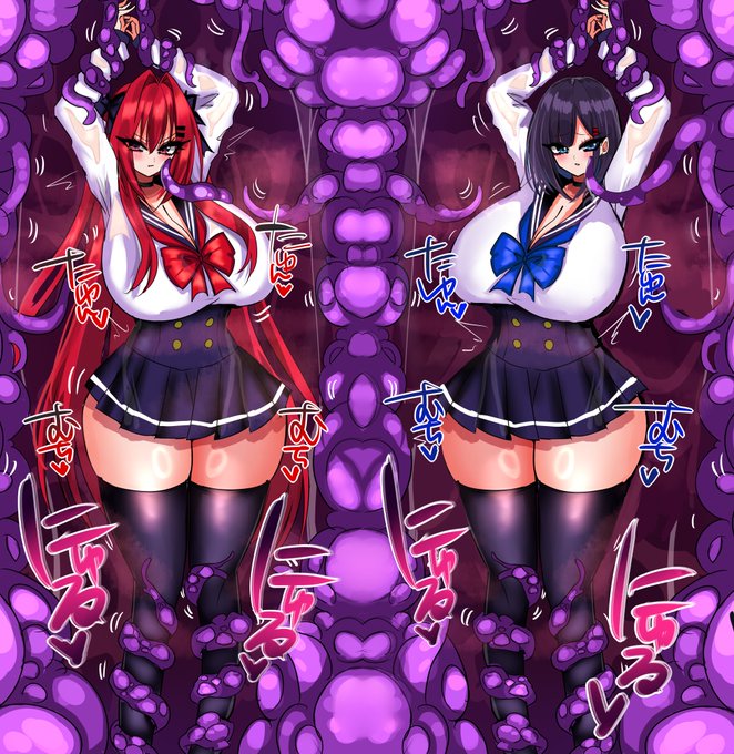 #見た人は必ず性癖を1つ絶対暴露する 

触手🪱×ニーソ🙋‍♂️を描くの好き❤️🩵 