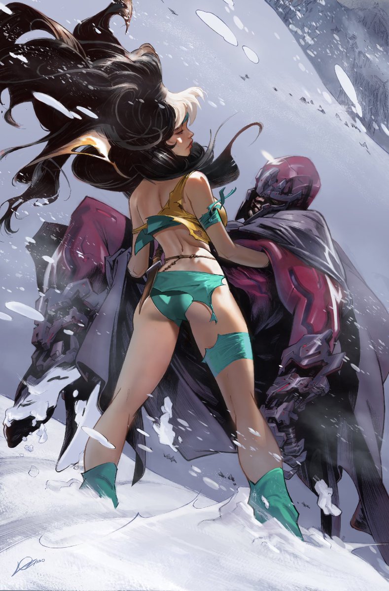 Lozifer's tweet image. ROGUE SAVAGE LAND #1!
...yes. michelangelo's pieta was the inspiration - but the back. come on! we are enlightened.
my first time I was allowed to capture rogue and magneto on a cover.
#Rogue #Magneto #Xmen #Marvel #Comics #AlexanderLozano