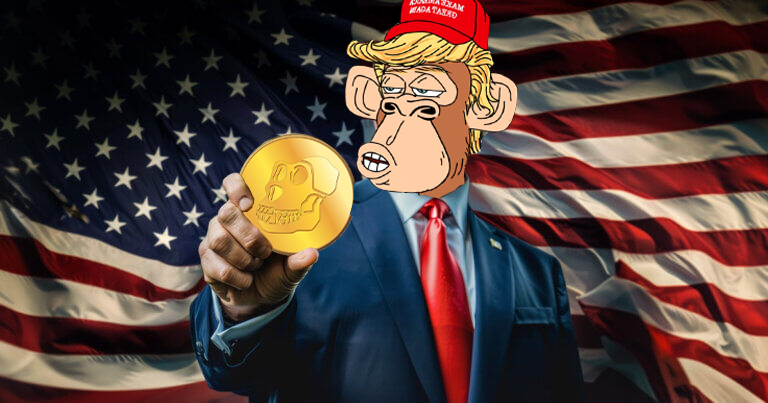 On Day 1 as president, I will back <a href="/apecoin/">ApeCoin</a> as the digital gold standard of the world.

So that $MAGA Apes will have the freedom to ape.