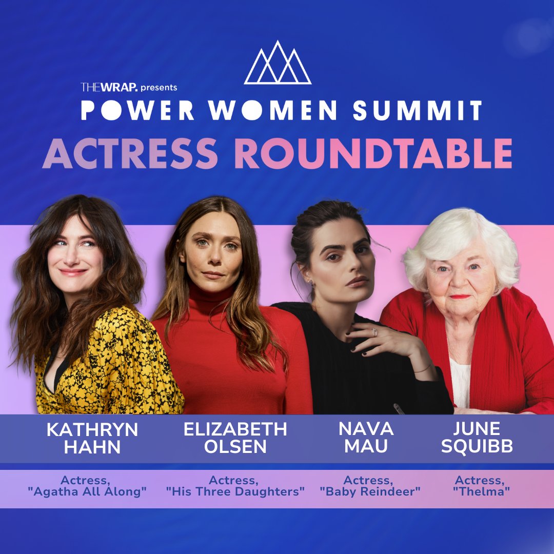 Award-winning actresses #ElizabethOlsen, #KathrynHahn, @NavaMau, and #JuneSquibb are joining TheWrap’s Power Women Summit! 🎉

Join this exclusive Actress Roundtable to hear them discuss their groundbreaking roles and impact on the industry. 

🐦EARLYBIRD ends Sunday—grab 25% off