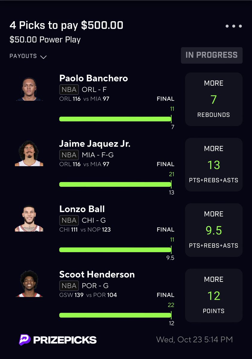 CuzziePicks's tweet photo. BANG ‼️ ✅✅✅✅ 🧹 

Imagine missing out on these slips when you can get ALL our plays FREE  
discord link in bio come join the Cuzzie family 🍀🍀🍀🍀 https://t.co/78hVwuZCuf