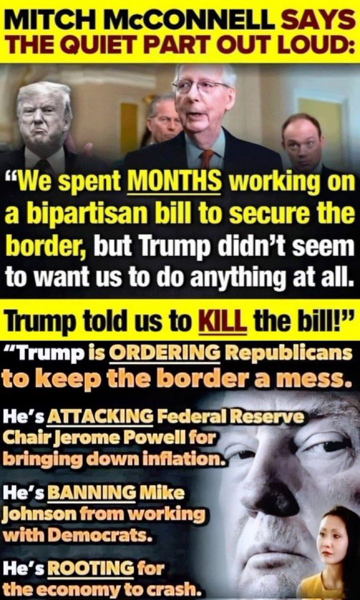 GermStopper's tweet photo. @Bubblebathgirl @POTUS Trump wanted to run on an overwhelmed border and a broken asylum process, and the deal was an impediment to that. Trump’s marching orders were spread far and wide.

“I do not want you to solve this during the presidential election.’ ” https://t.co/MKXrAYAfbM