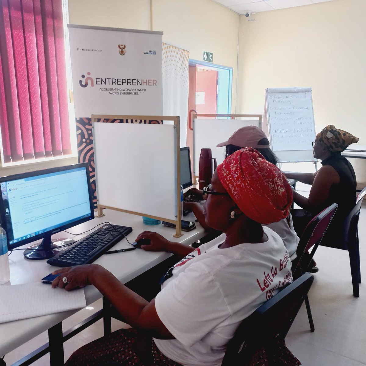 unwomenSA's tweet photo. Day 5 &amp; final day of Digital Literacy training in Blouberg, Limpopo. 

✅27 women micro-entrepreneurs empowered with essential digital literacy skills.
✅New pathways to economic independence &amp; business growth unlocked.
✅Brighter prospects for women in business. 

#EntreprenHer https://t.co/R3U8WFhnxp