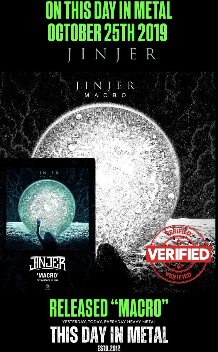 ThisDayInMETAL's tweet image. Oct 25th 2019 𝐉𝐢𝐧𝐣𝐞𝐫 released the album “Macro” #Noah #PausingDeath #OnTheTop #TheProphecy #ProgressiveMetal 

𝐃𝐢𝐝 𝐲𝐨𝐮 𝐤𝐧𝐨𝐰…
Loudwire named it one of the 50 best metal albums of 2019.