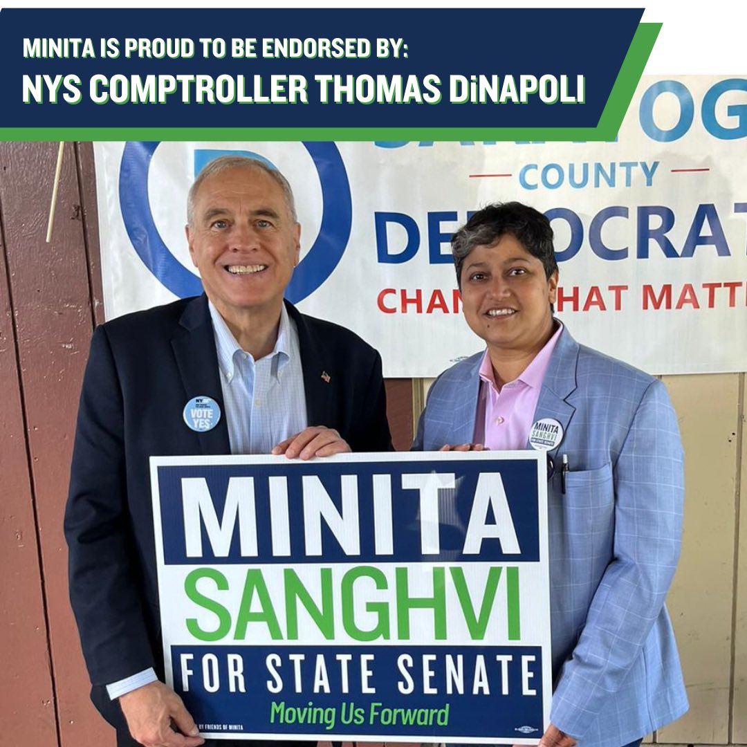 It is an honor to have earned the recognition and endorsement <a href="/NYSComptroller/">Thomas P. DiNapoli</a> Tom DiNapoli.