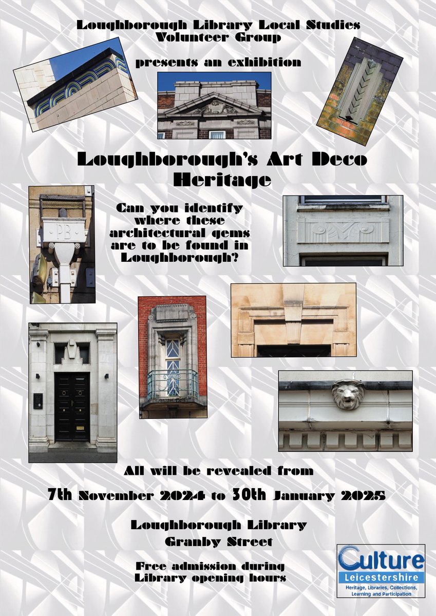 LLLSV (@loughlibvol) on Twitter photo Our new exhibition opens on November 7th, at Loughborough Library. Loughborough's Art deco Heritage. <a href="/leicslibraries/">Leics Libraries</a> #localhistory <a href="/CultureLeics/">Culture Leicestershire</a> Our new exhibition opens on November 7th, at Loughborough Library. Loughborough's Art deco Heritage. <a href="/leicslibraries/">Leics Libraries</a> #localhistory <a href="/CultureLeics/">Culture Leicestershire</a>