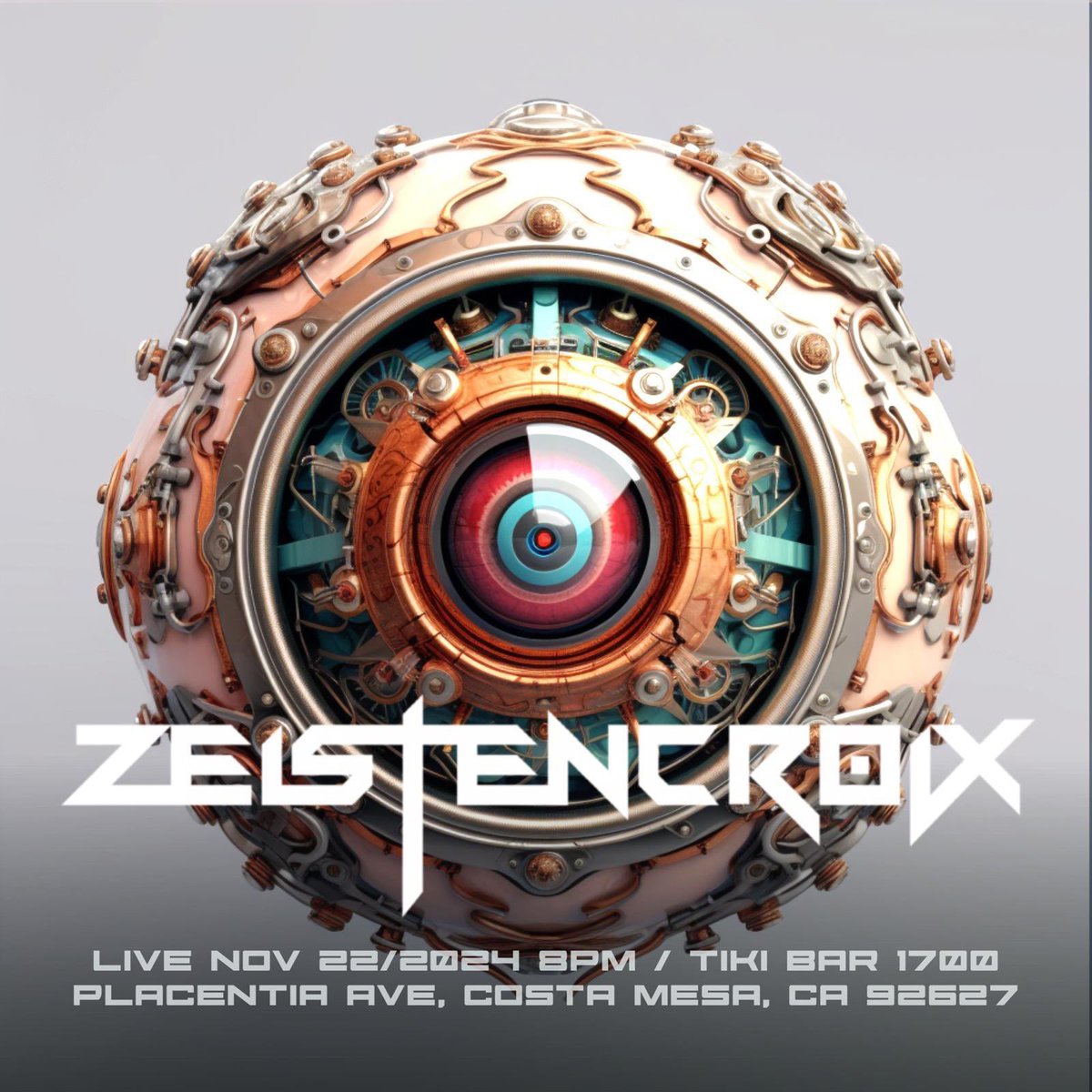 zeistencroix's tweet photo. Zeistencroix Warm up show, Friday Nov 22nd at Tiki Bar Costa Mesa 8pm  we’re back in Southern California after a long time this is a one off experience full of surprises and intensity. 

#industrialrock #zeistencroix #industrialmetal #alternativemetal #tikibar https://t.co/8VP8FLLNnu