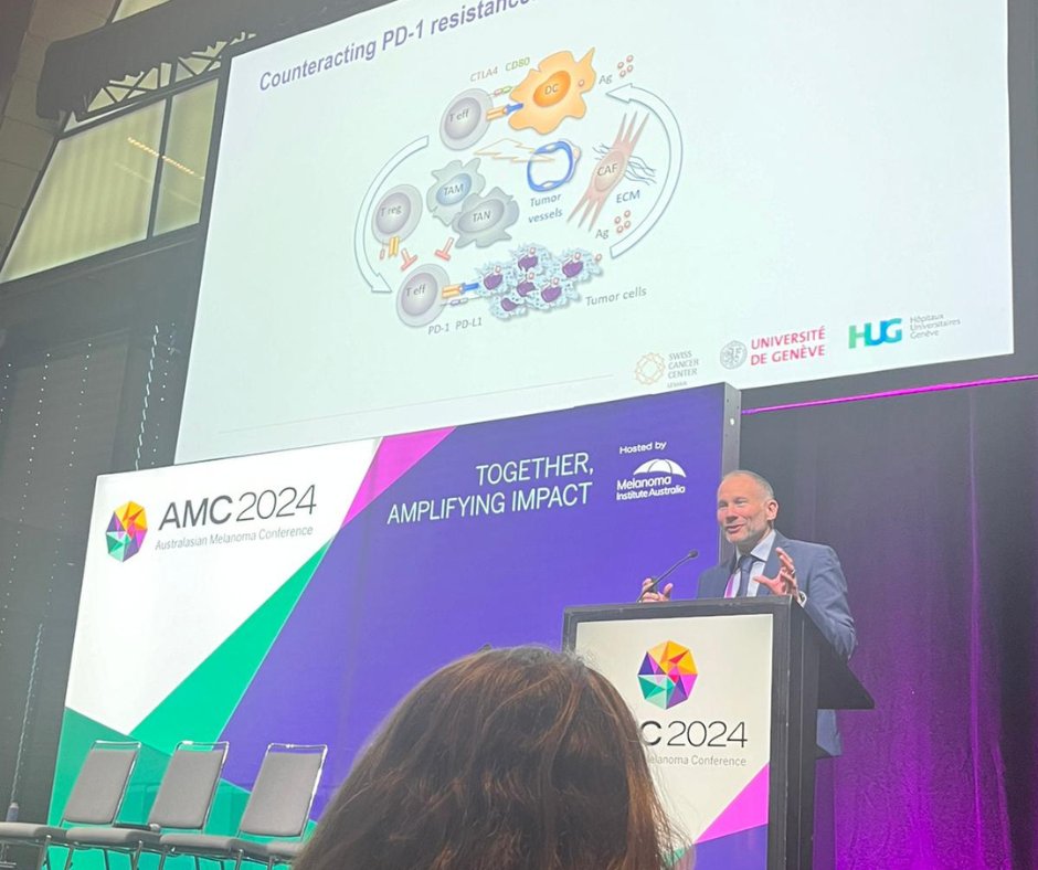 Melanoma Institute Australia (@melanomaaus) on Twitter photo Brilliant #AMC2024 session this morning on 'Primary resistance to immunotherapy in melanoma: What's next'? presented by <a href="/inespiresilva/">Inês Pires da Silva</a>, <a href="/McArthurGrant/">Grant McArthur</a>, <a href="/Robbotommo/">Rachel Roberts-Thomson</a> & <a href="/omichielin/">Olivier Michielin</a>. This session concluded with an insightful panel discussion.
#TogetherAmplifyingImpact Brilliant #AMC2024 session this morning on 'Primary resistance to immunotherapy in melanoma: What's next'? presented by <a href="/inespiresilva/">Inês Pires da Silva</a>, <a href="/McArthurGrant/">Grant McArthur</a>, <a href="/Robbotommo/">Rachel Roberts-Thomson</a> & <a href="/omichielin/">Olivier Michielin</a>. This session concluded with an insightful panel discussion.
#TogetherAmplifyingImpact