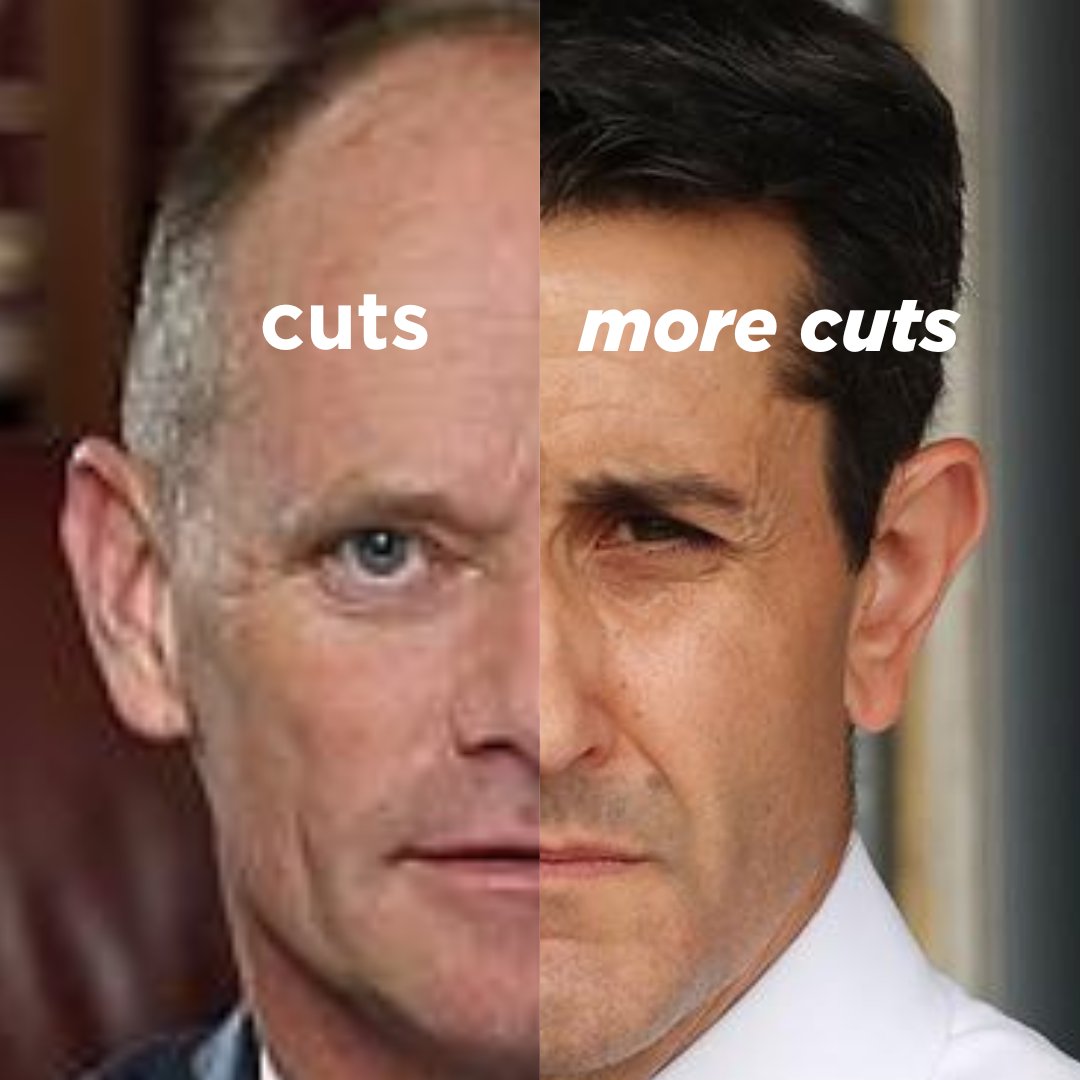 QLDLabor's tweet photo. Don’t forget that David Crisafulli was a Cabinet Minister under Campbell Newman when he sacked 14,000 health workers.

This time they want to cut 17,000 jobs.

It’s the same party, the same people, and the same cuts. #qldpol #qldvotes https://t.co/apWLTiYmce