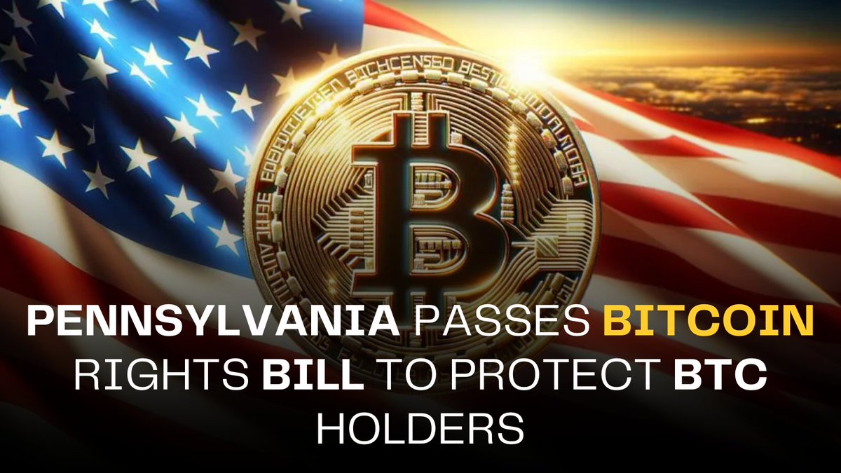 Javierxbt's tweet photo. Pennsylvania Passes Bitcoin Rights Bill to Protect BTC Holders.
#Pennsylvania #BitcoinRights #CryptoBill #BTCProtection #Cryptocurrency #BlockchainLaw #CryptoRegulation #BTC https://t.co/77yZGFy527