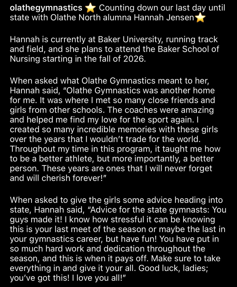 ON alumni Hannah Jensen is helping us with our countdown to state ⭐️ STATE IS TOMORROW ⭐️