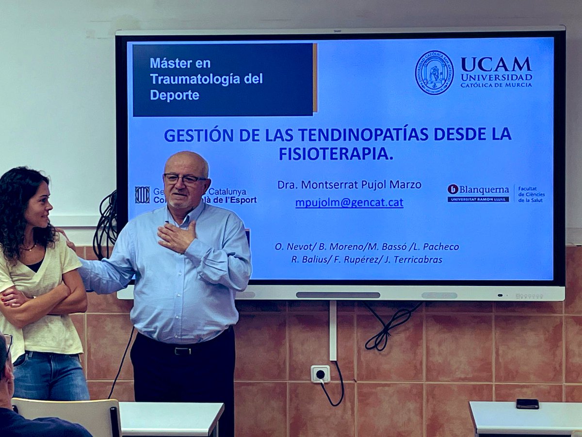Montse Pujol Marzo (@pujolmarzo) on Twitter photo Un plaer tornar a participar parlant de la gestió de les tendinopaties en el Màster de traumatologia de l’esport. Gracias <a href="/DrEsparzaRos/">Dr Francisco Esparza</a> por la confianza. Hasta pronto!! #ucam #traumatologiadeportiva #tendinopatia Un plaer tornar a participar parlant de la gestió de les tendinopaties en el Màster de traumatologia de l’esport. Gracias <a href="/DrEsparzaRos/">Dr Francisco Esparza</a> por la confianza. Hasta pronto!! #ucam #traumatologiadeportiva #tendinopatia