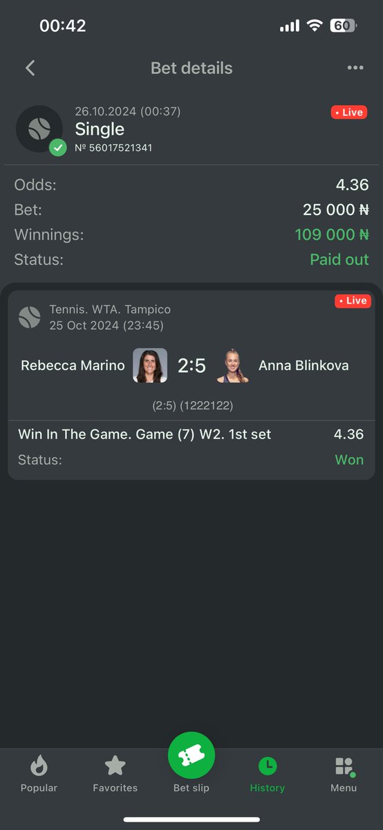 vin_moneta's tweet photo. Inplays💥💥💥

At 30:15 on Rebecca’s serve, I tipped Blinkova to break😅✅✅✅ https://t.co/3OPWGAIA6J