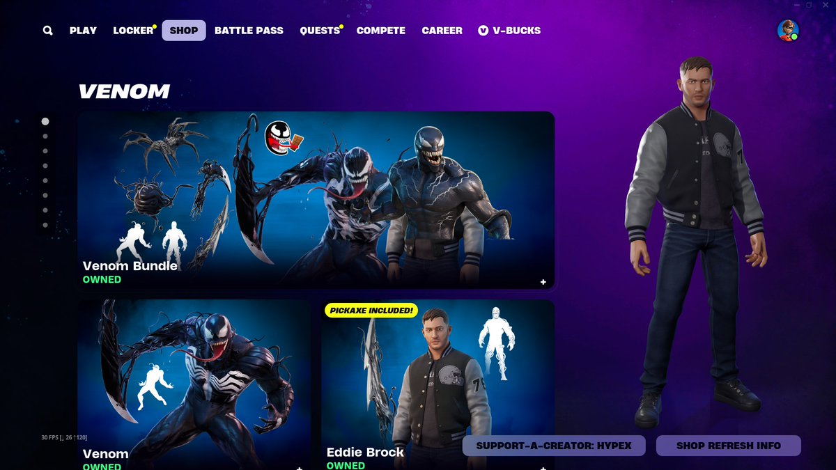 HYPEX's tweet photo. EDDIE BROCK &amp; VENOM ARE BACK AFTER 1,030+ ‼️🔥

Use code "HYPEX" to support me, appreciated ❤️ #EpicPartner https://t.co/q8IKFEoqRm