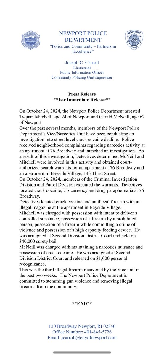 ‼️Press Release‼️
Great job by all those involved!
