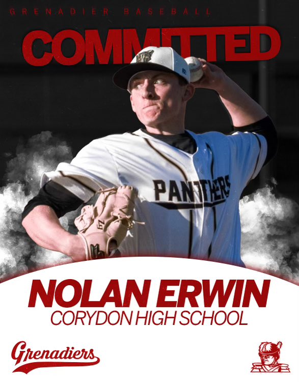 Welcome Nolan Erwin to the Grenadier Baseball program! <a href="/nolanerwin34/">Nolan Erwin</a>