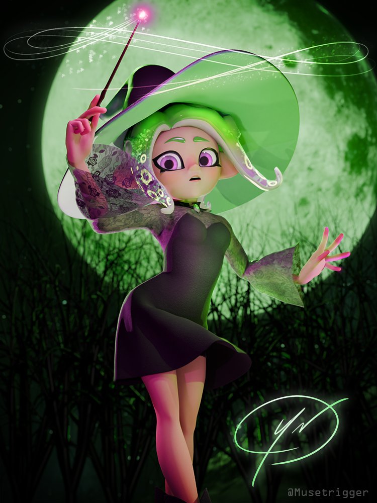 Rendered up something special for #Splatoon3 's #Splatoween .

Did I cook? #b3d #3dmodeling