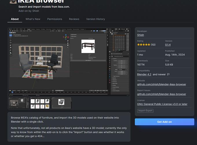 happy_modeling's tweet photo. Blender IKEA Browser IKEAで売っている家具の3DモデルデータをBlenderに読み込める無料アドオン  部屋のレイアウト確認に便利！
https://t.co/0pkiOZDNjt

#b3d #blender https://t.co/JnJuN9M17W
