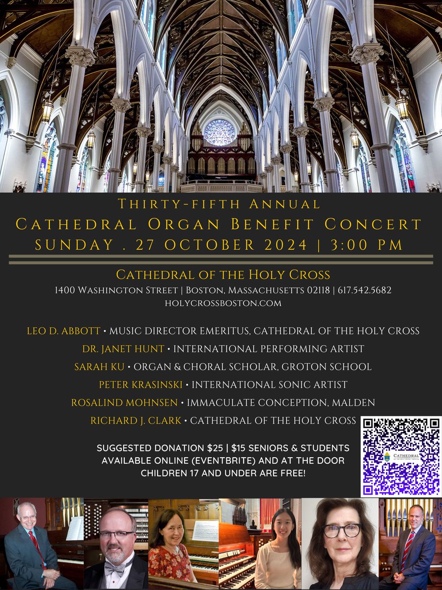 Richard J. Clark (@richardjaclark) on Twitter photo THIRTY-FITH ANNUAL CATHEDRAL ORGAN BENEFIT CONCERT 🎶
SUNDAY . 27 . OCTOBER | 3PM
Offered in loving memory of Barbara Owen 🙏
Cathedral of the Holy Cross, Boston
@bostoncathedral
<a href="/bostoncatholic/">Archdio. of Boston</a> THIRTY-FITH ANNUAL CATHEDRAL ORGAN BENEFIT CONCERT 🎶
SUNDAY . 27 . OCTOBER | 3PM
Offered in loving memory of Barbara Owen 🙏
Cathedral of the Holy Cross, Boston
@bostoncathedral
<a href="/bostoncatholic/">Archdio. of Boston</a>