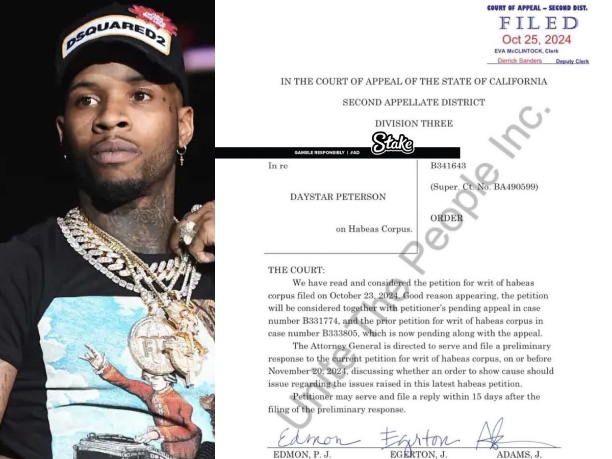 BREAKING: An LA Court has found Tory Lanez to be innocent and are awaiting to reinvesitgate his case to see if he was unfairly prosecuted.