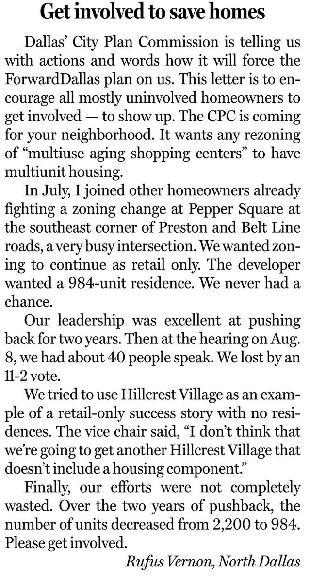 debbiewfleck's tweet image. He's not a fan of #ForwardDallas Send us a letter on anything. #dallasnews #LetterstotheEditor