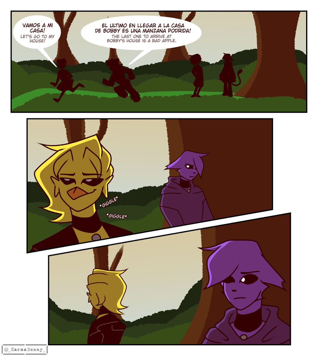 _KarmaBunny_'s tweet image. (6/6) Con estas ultimas páginas, queda concluido este comic, POR FINNNNN

ahora a sobre explotarme haciendo más cómics x&apos;D

#SmilingCrittersAU #SmilingCritters #catnap #kickinchicken