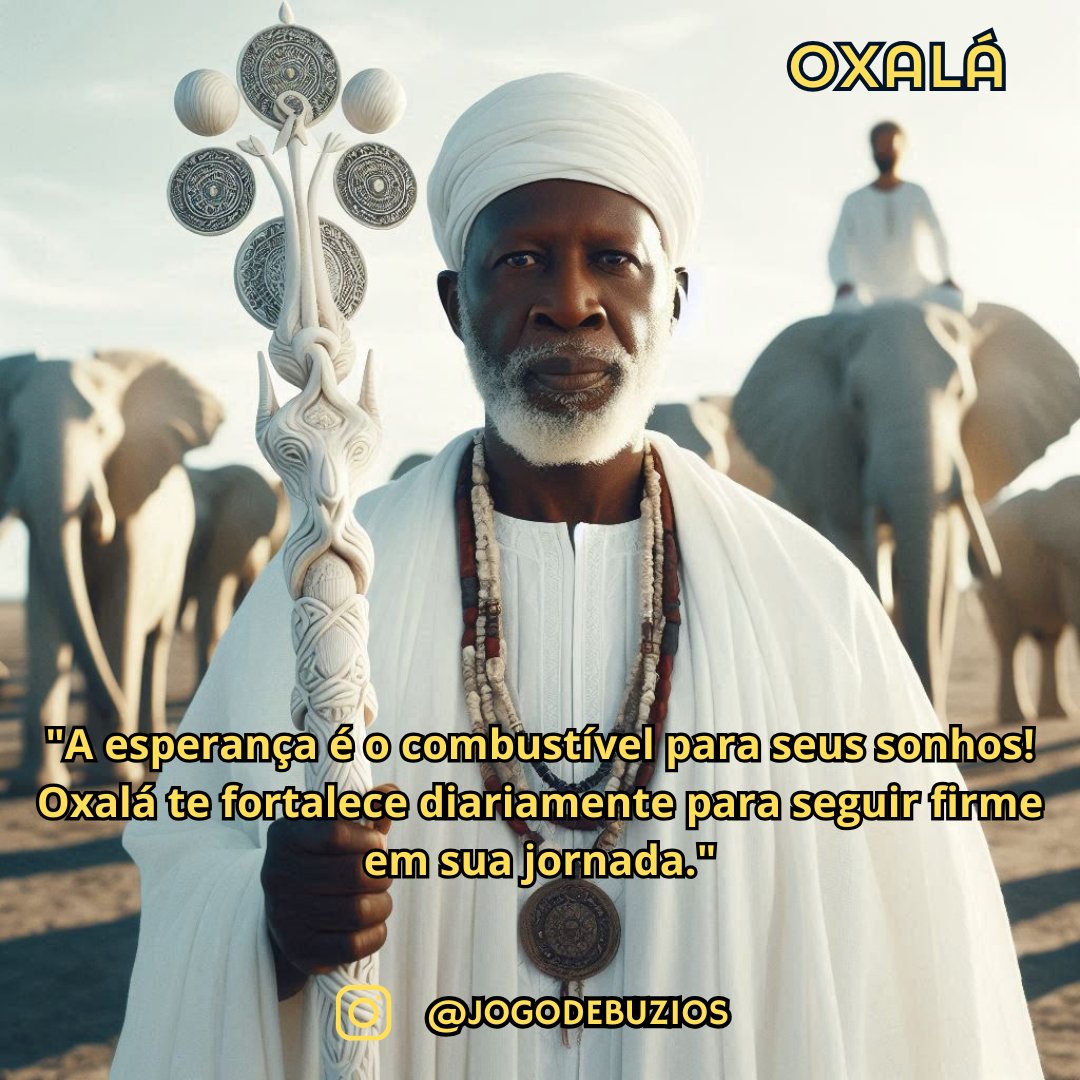 "A esperança é o combustível para seus sonhos! Oxalá te fortalece diariamente para seguir firme em sua jornada."
#ForçaDaEsperança #Oxalá #SigaEmFrente
Instagram.com/jogodebuzios