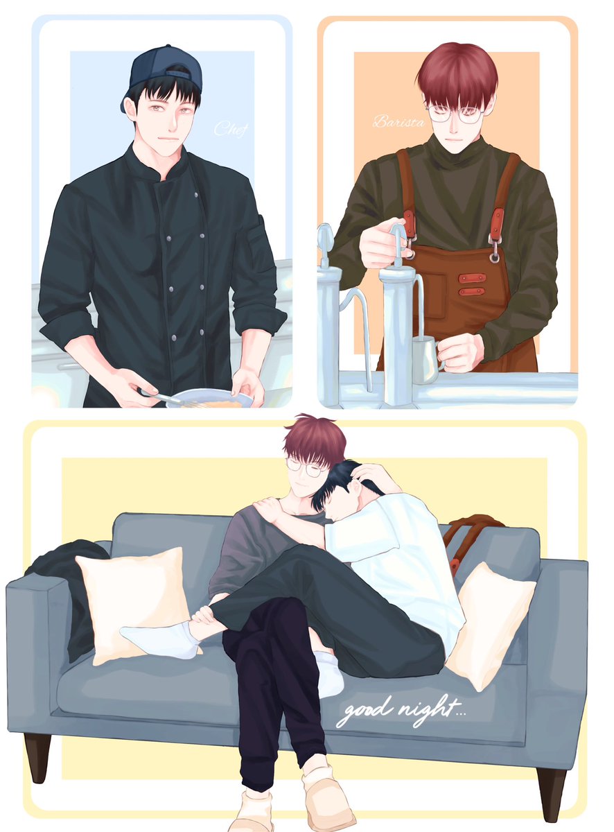 SaiXumin's tweet photo. 🦊☕️🐶🥘

#원겸 #wonkyeom https://t.co/VeAJfythL2