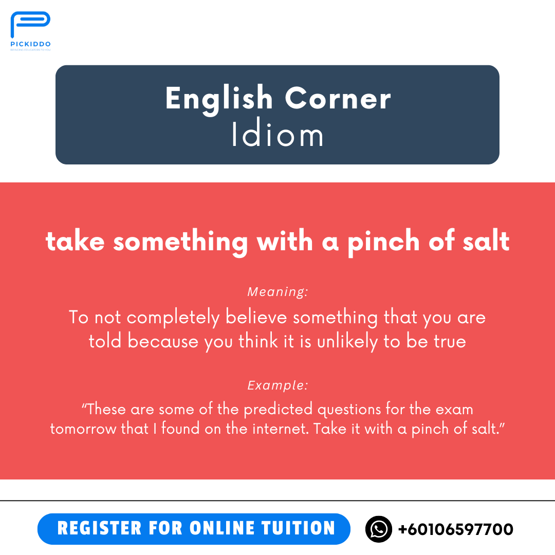 pickiddo's tweet photo. Today's Idiom ⭐️ 
Register for English online tuition now and learn more with us! 📙 

#English #Idiom #Tuition #Online https://t.co/bTCjFkmnYn