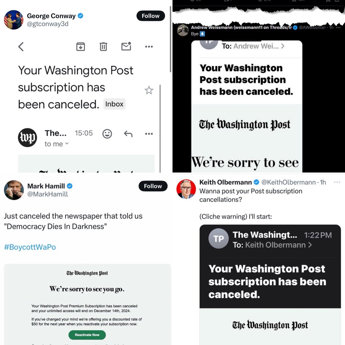 It’s really funny to see all of the “I’m leaving Twitter” people from two years ago leaving The Washington Post instead and posting it to 𝕏 🤣