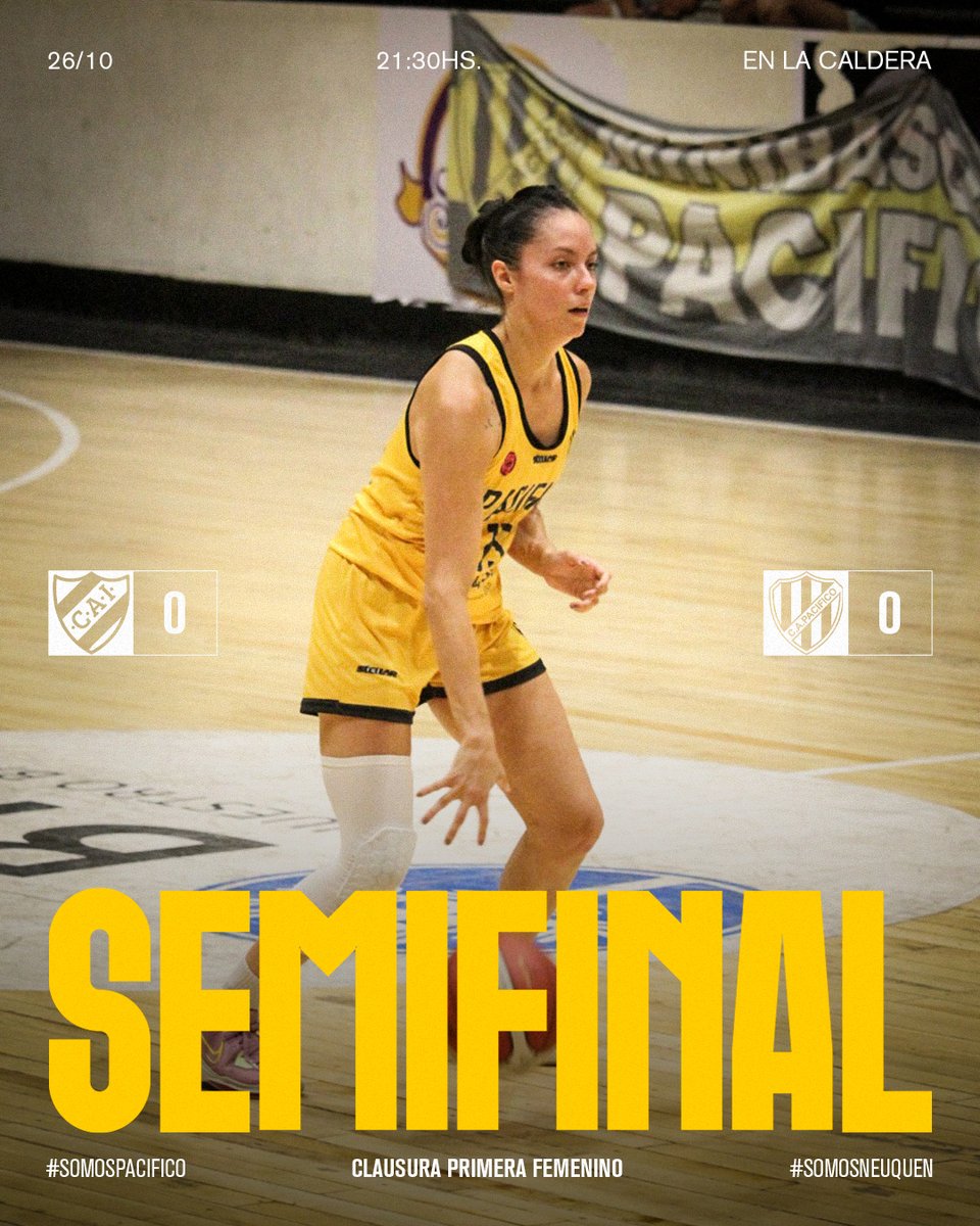#ClausuraPrimeraFemenino

TIC TAC ⌛

¡Las decanas arrancan los playoffs con una nueva edición del #ClasicoNeuquino!

🆚 Independiente
📆 26/10 ⏰ 21:30HS.
🏟️ La Caldera
📍 José Rosa 246

#SomosPacifico 💛🖤
#SomosNeuquen 👊
