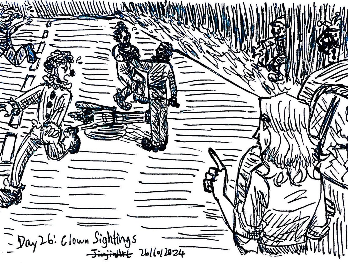 art_jinjin's tweet photo. Day 26: Clown Sightings.

They are returning home from their camping trip but met some clowns damaging their car.

#Mylaurietober2024 #October2024 #OctoberDraw #halloween  #MichaelMyers #LaurieStrode #マイロリ #마이로리 #mylaurie https://t.co/xh7s7I8FKN